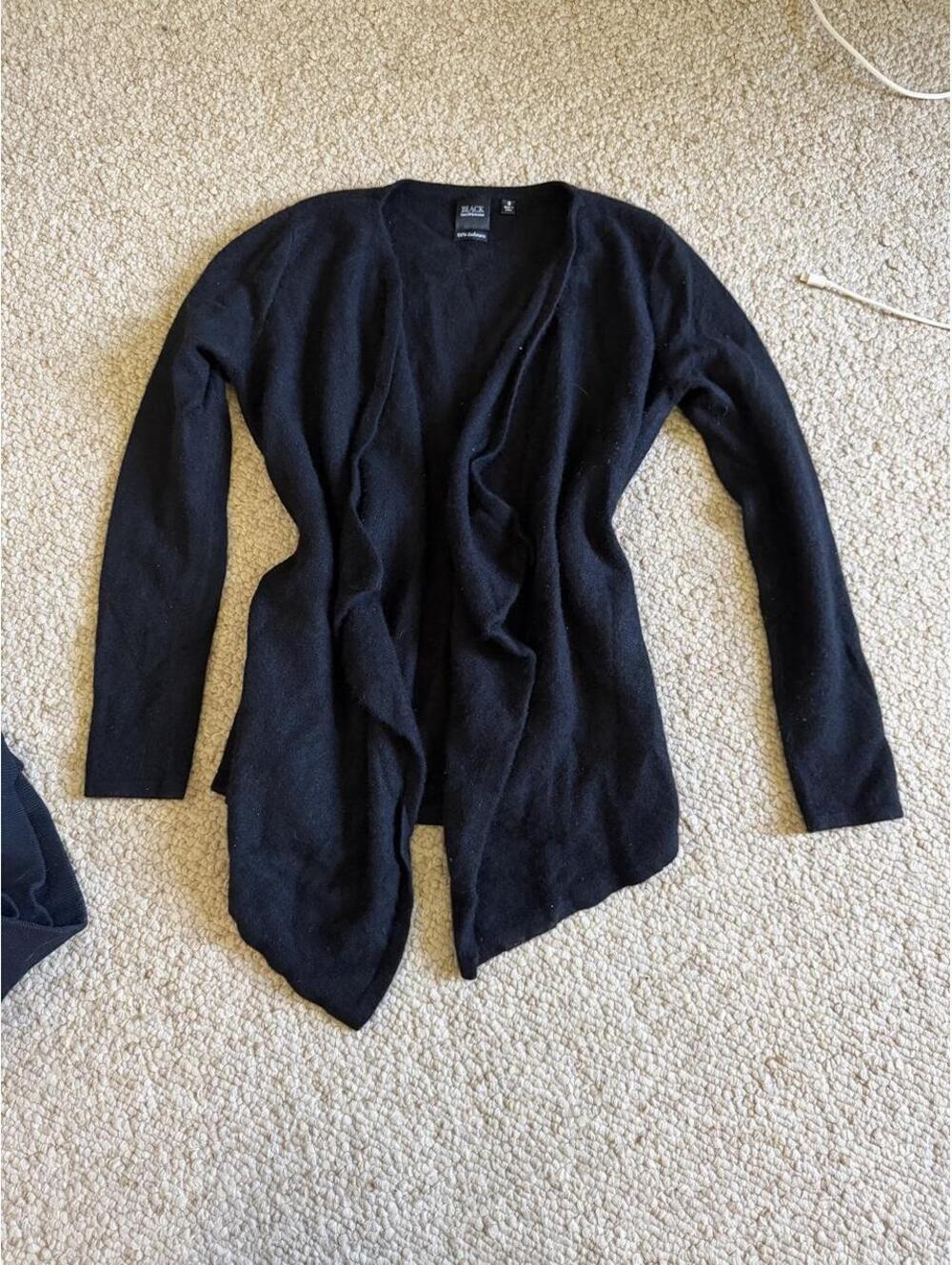 Black cashmere cardigan from Saks Fifth Avenue